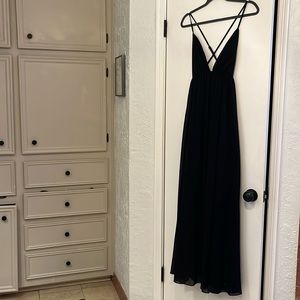 Floor length black formal dress